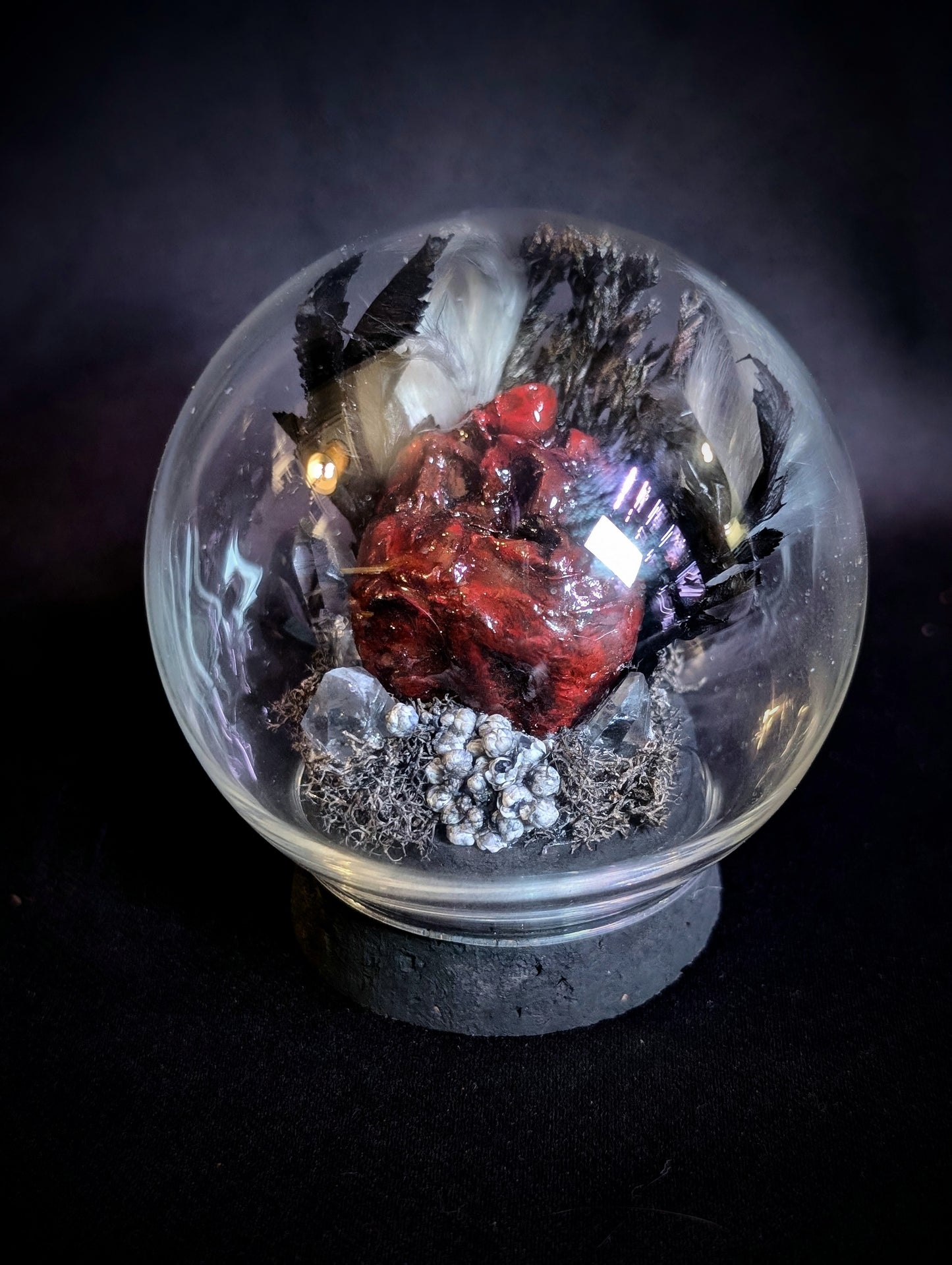 Raccoon heart globe