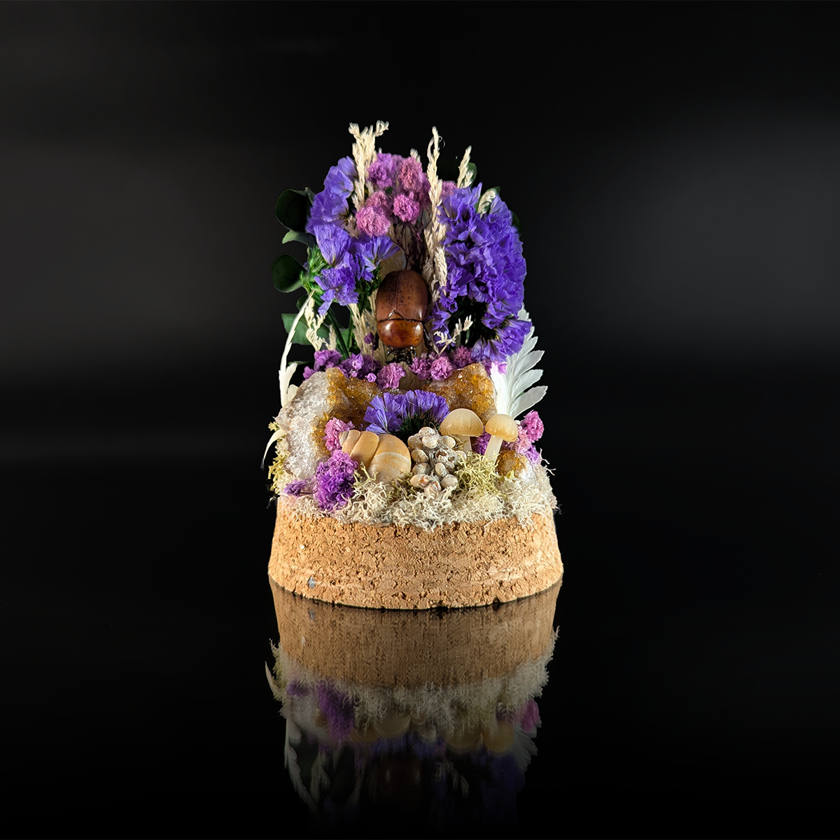 Brown Beetle in Purple