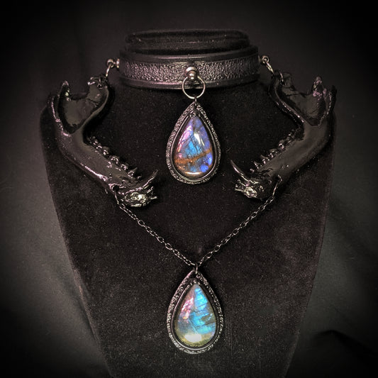 Labradorite with Raccoon Jaws Choker