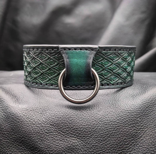 Green dragon scale leather Collar